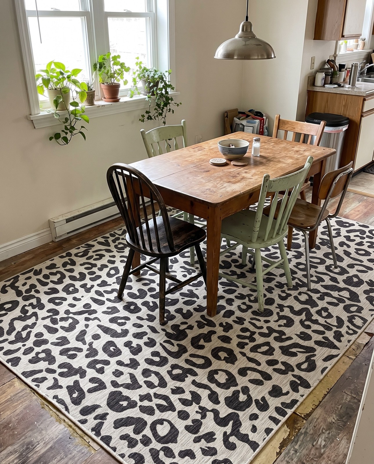Detail image of 7' 10 x 11' Cardamom · Leopard print Outdoor Rug, gray and cream