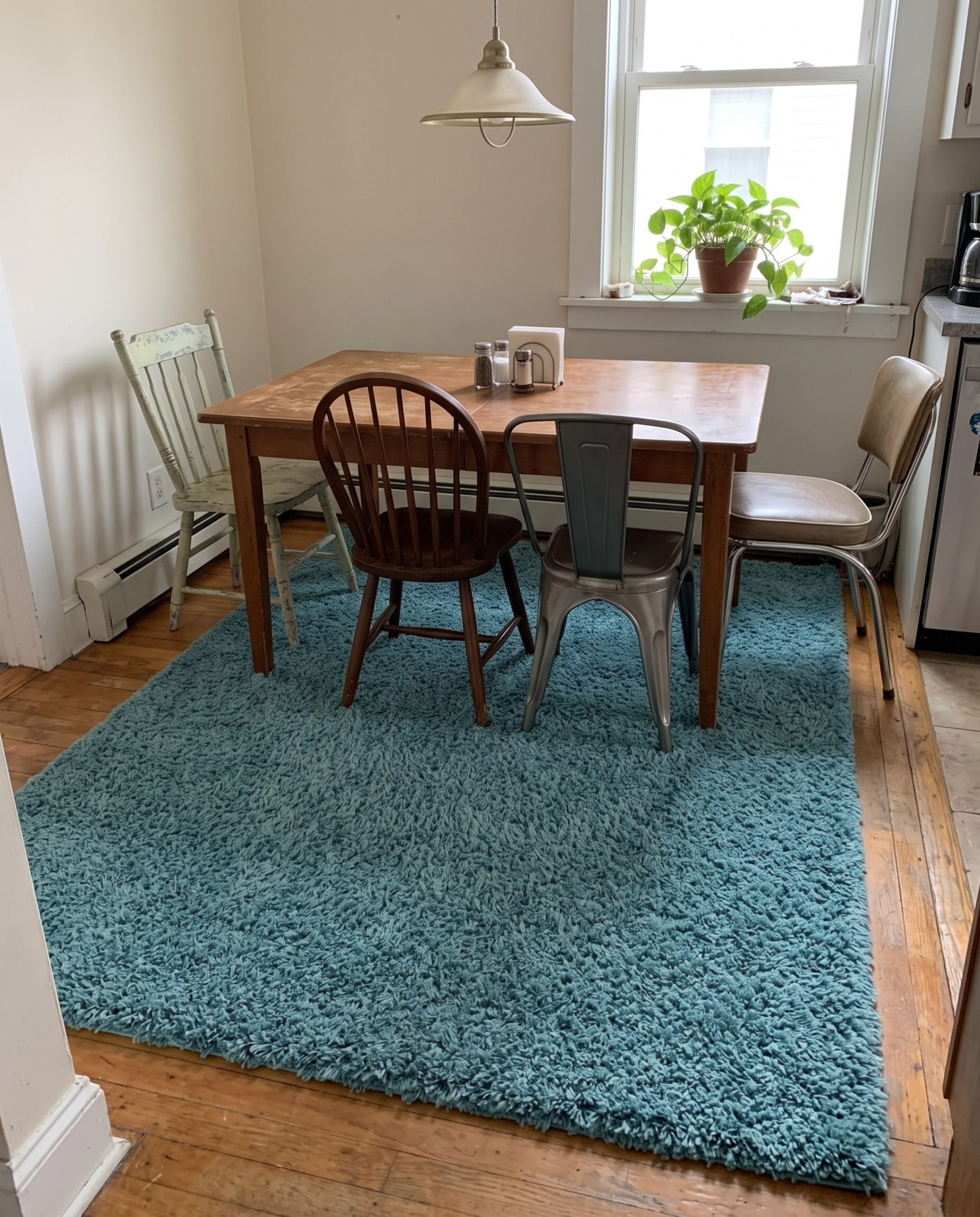 2' x 3' Dunham · Solid shag rug, aqua