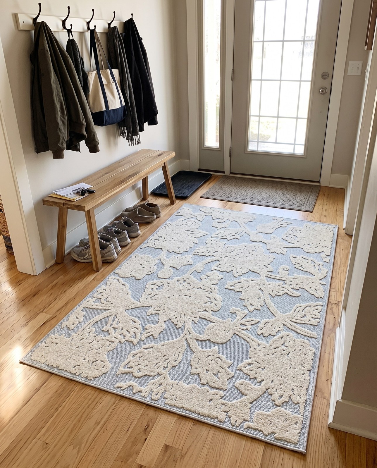 2' x 3' Lidell · Floral / botanical Outdoor Rug, gray