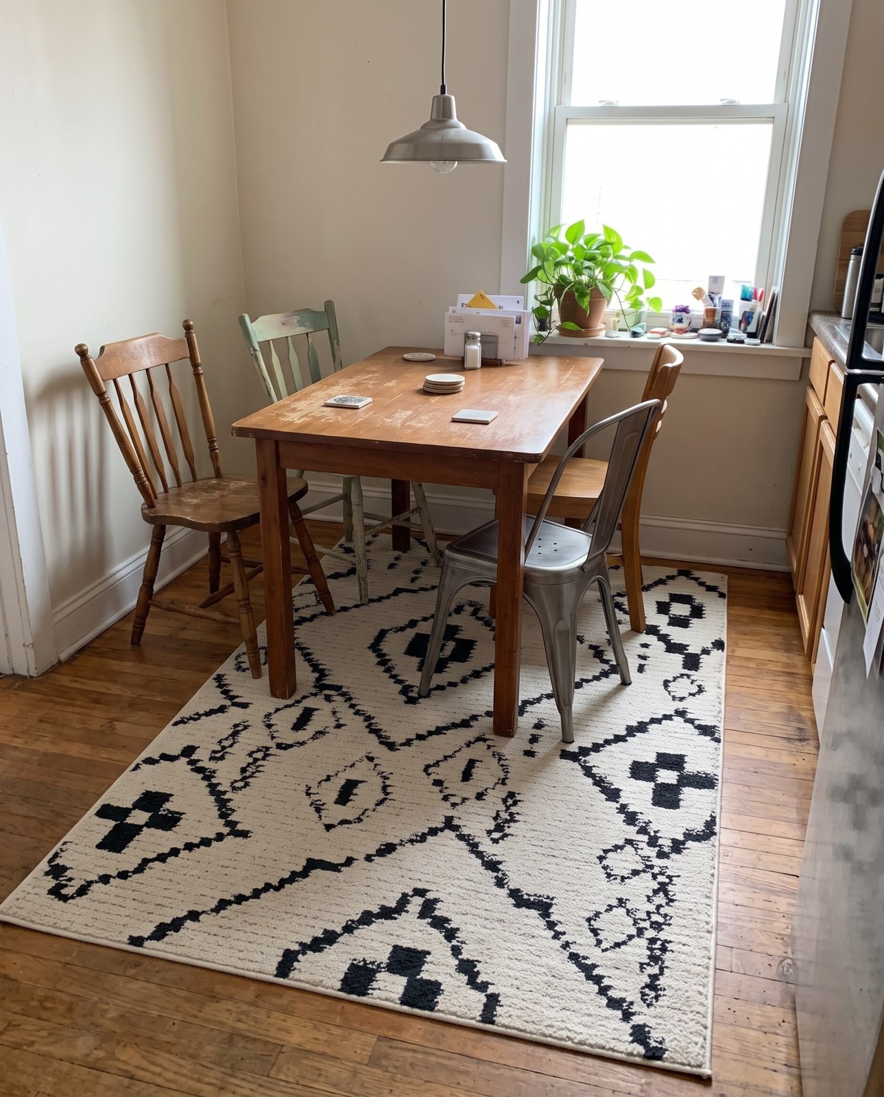 4' x 6' Burr · Diamond rug, cream