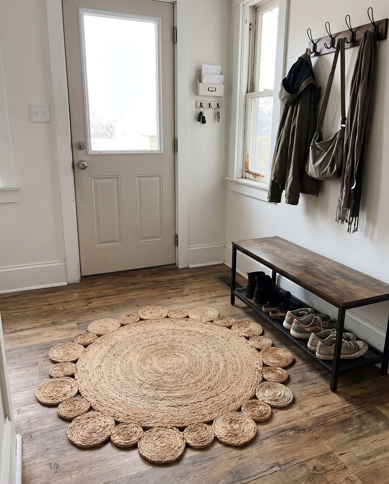 3' 1 x 3' 1 Cranston · Braided jute rug, natural tan