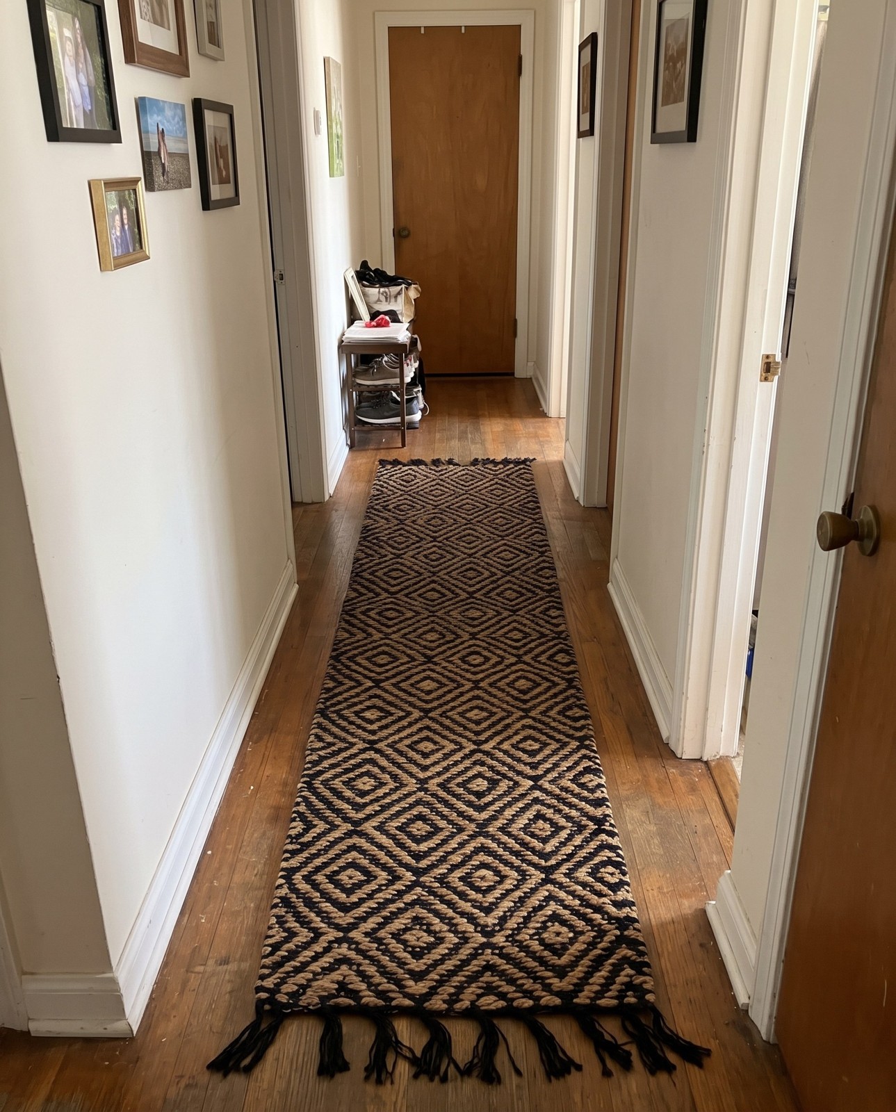 1' 2 x 4' 1 Holland · Diamond Braided Jute Rug, black