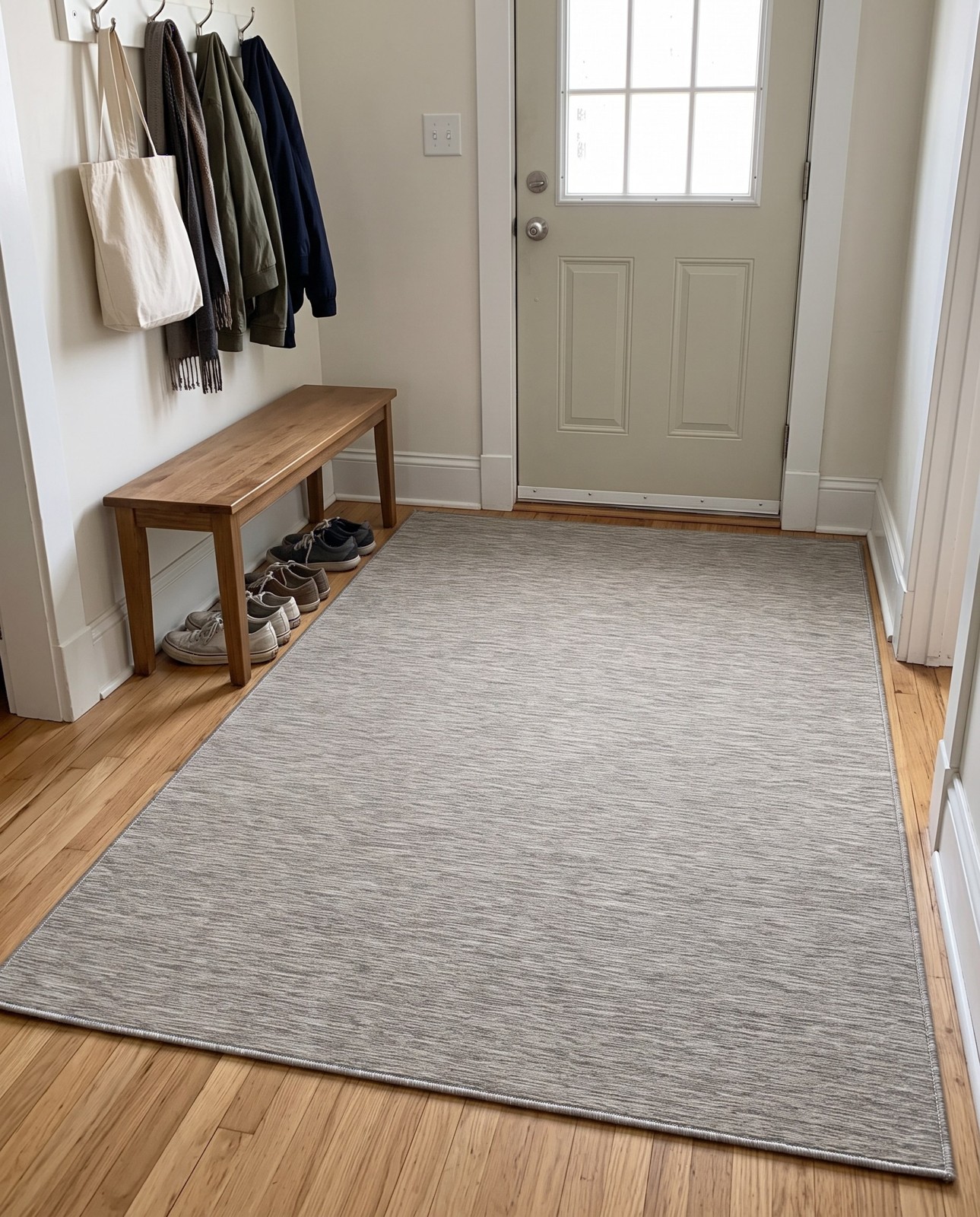 Detail image of 6' 3 x 9' Gates · Textured Outdoor Rug, gray and beige