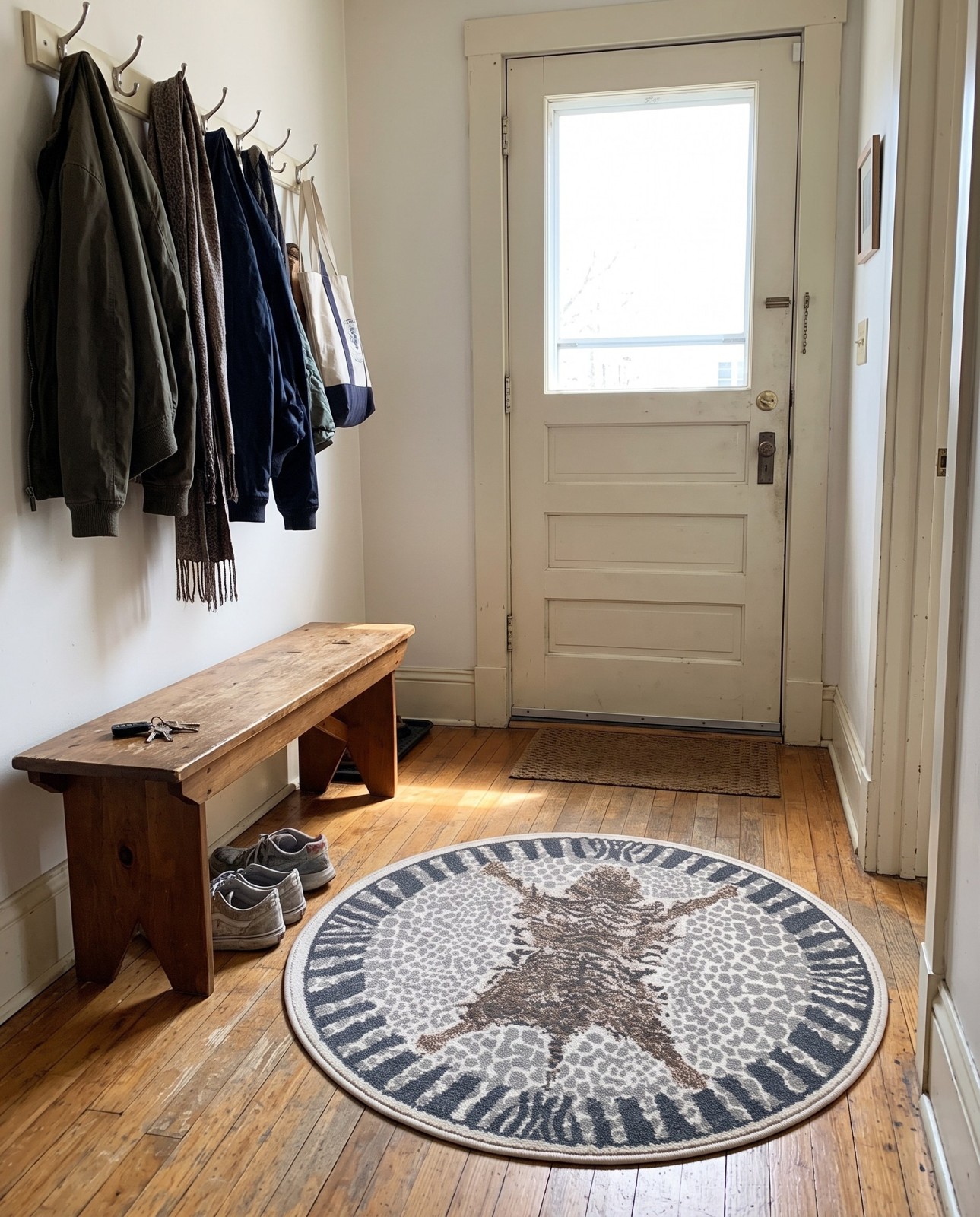 Detail image of 8' x 11' Denby · Animal print rug, gray and ivory