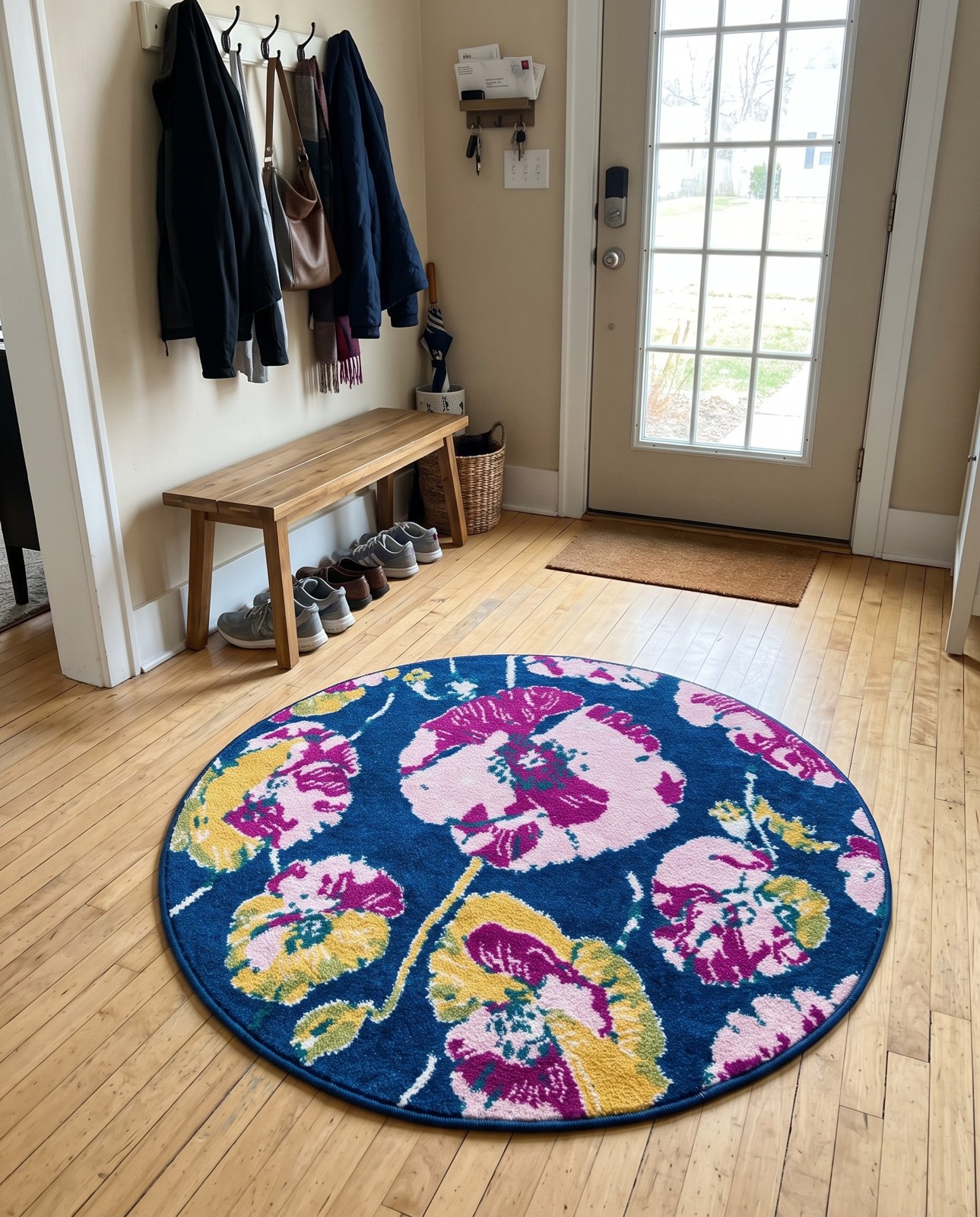 6' x 9' Hyland · Floral rug, navy and pink