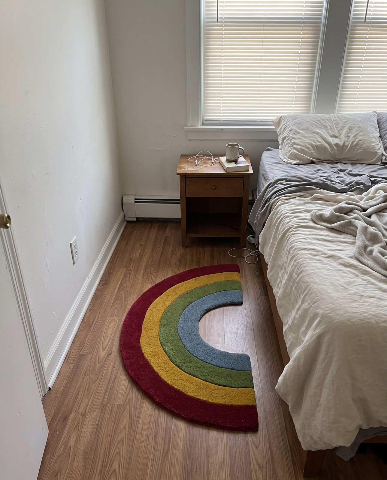 Detail image of 1' 8 x 3' Cornelius · Striped Wool Rug, multi