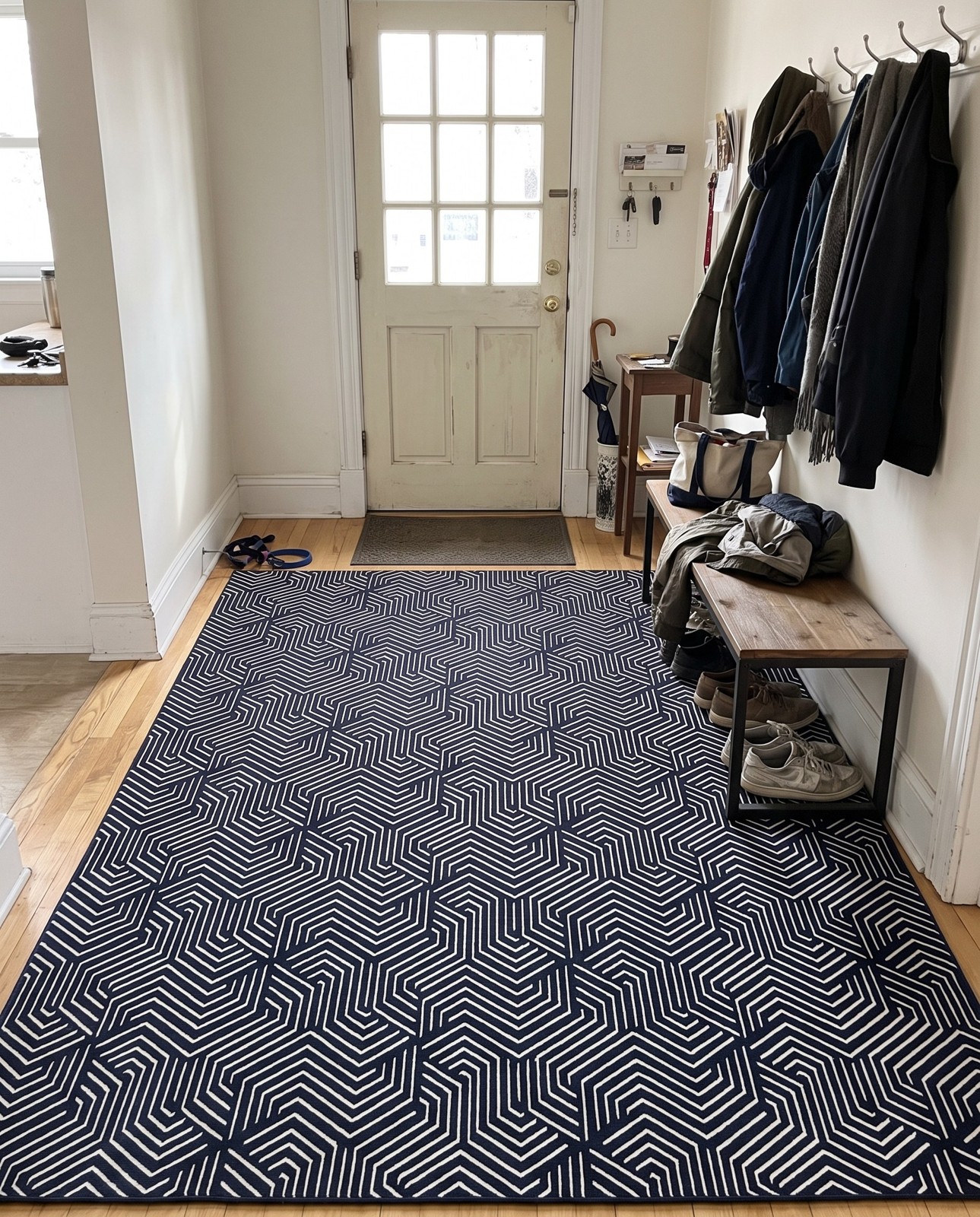 7' 10 x 10' Manning · Geometric rug, midnight blue