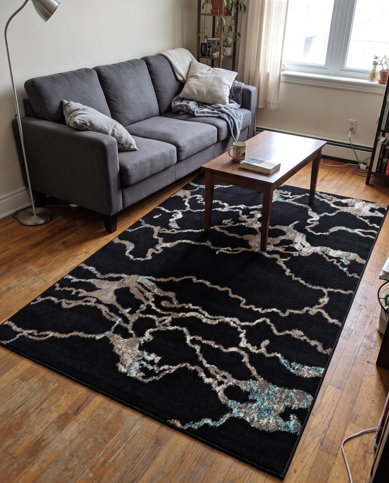 Detail image of 2' x 3' Irwin · Abstract rug, navy blue