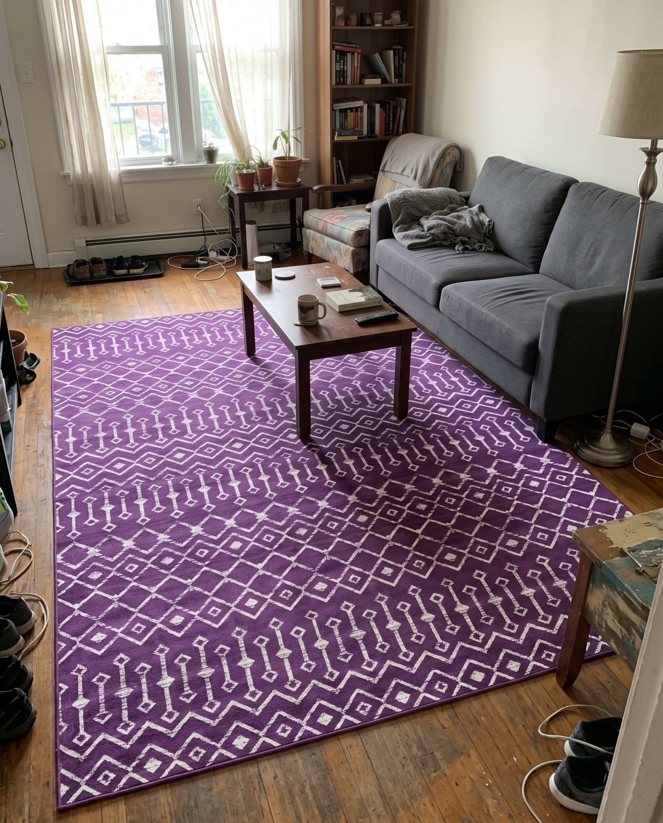 10' 8 x 16' 5 Dudley · Chevron rug, violet