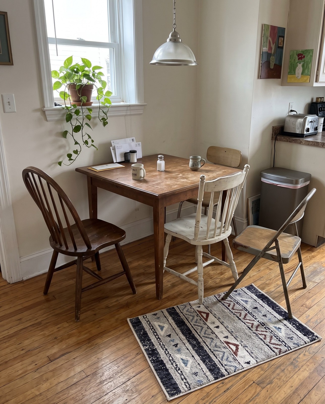 2' x 3' Leary · Geometric rug, gray