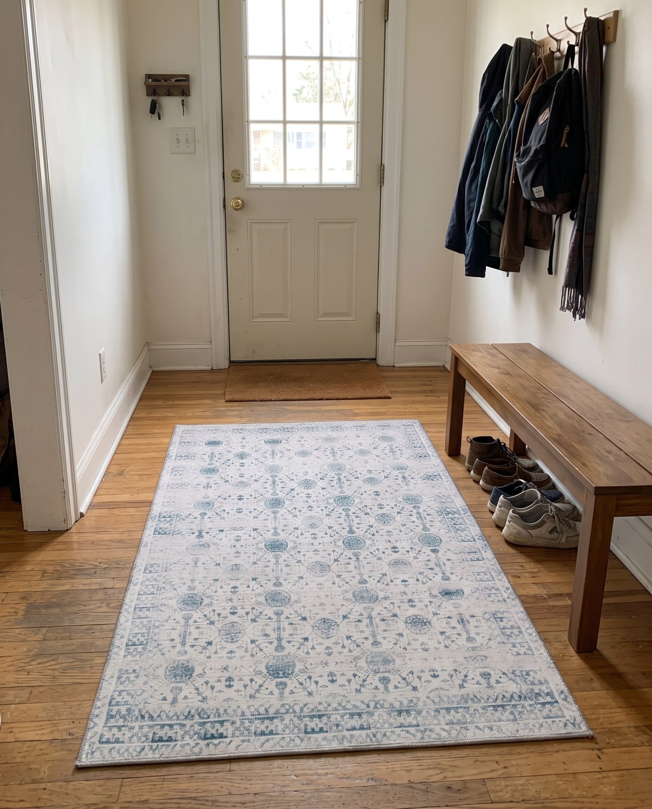 3' 6 x 5' 6 Garrison · Border Washable Rug, ivory
