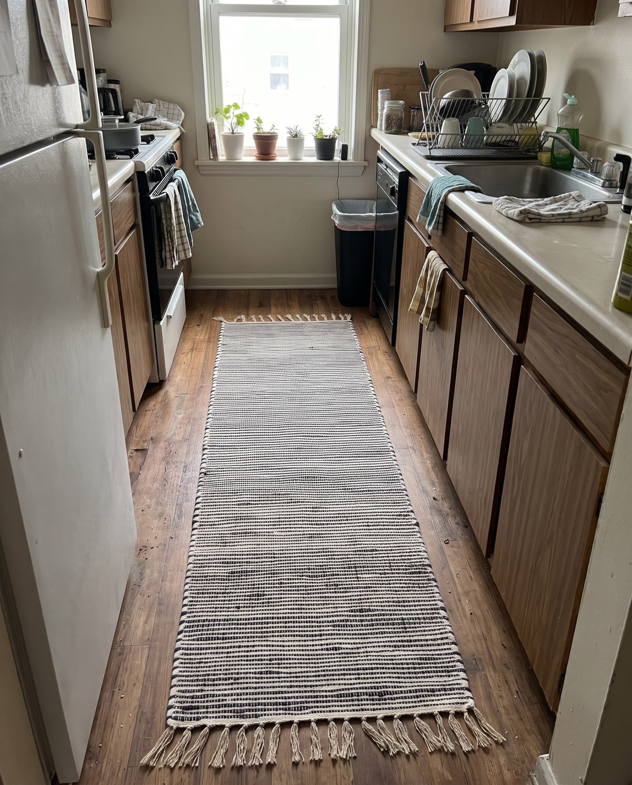 1' 2 x 6' 1 Milbank · Striped Chindi Rug, navy and ivory