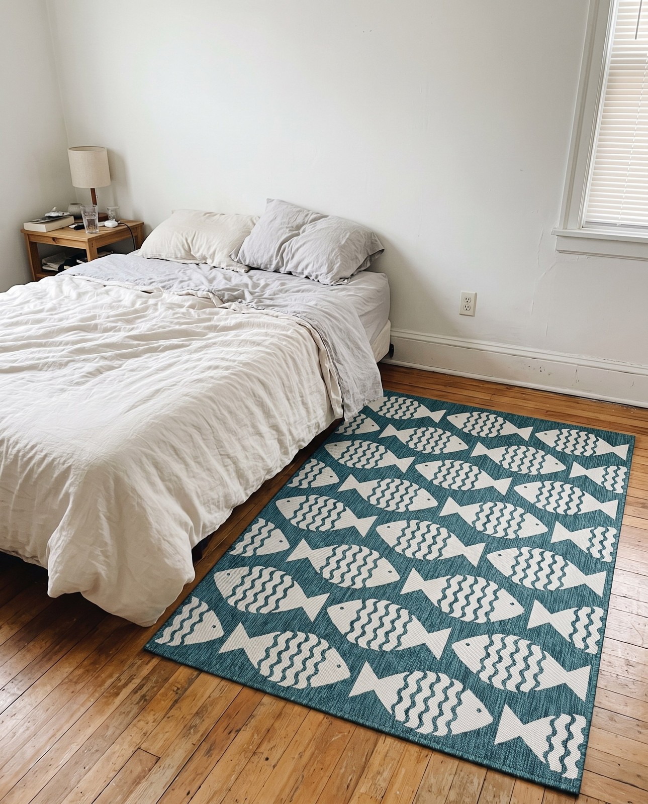 9' x 12' Beresford · Pictoral Outdoor Rug, turquoise