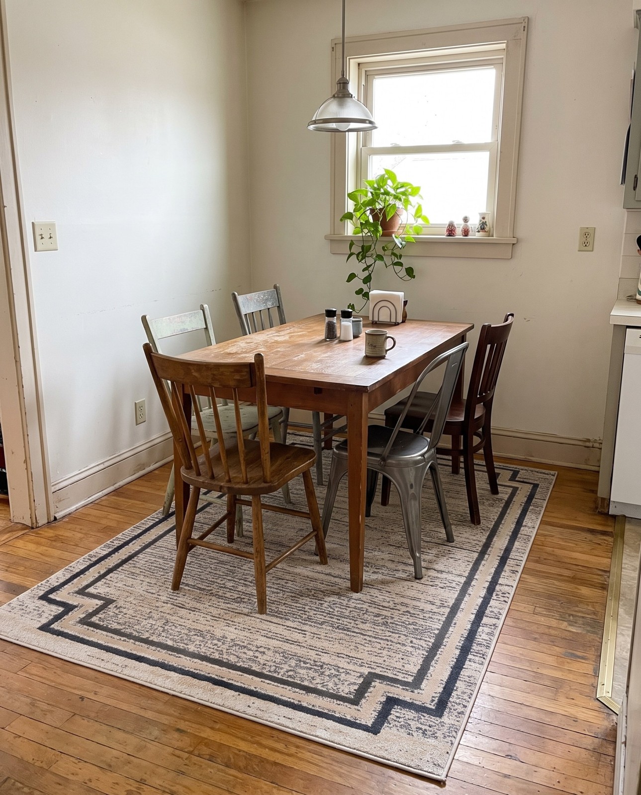 4' x 6' Isham · Border rug, grey