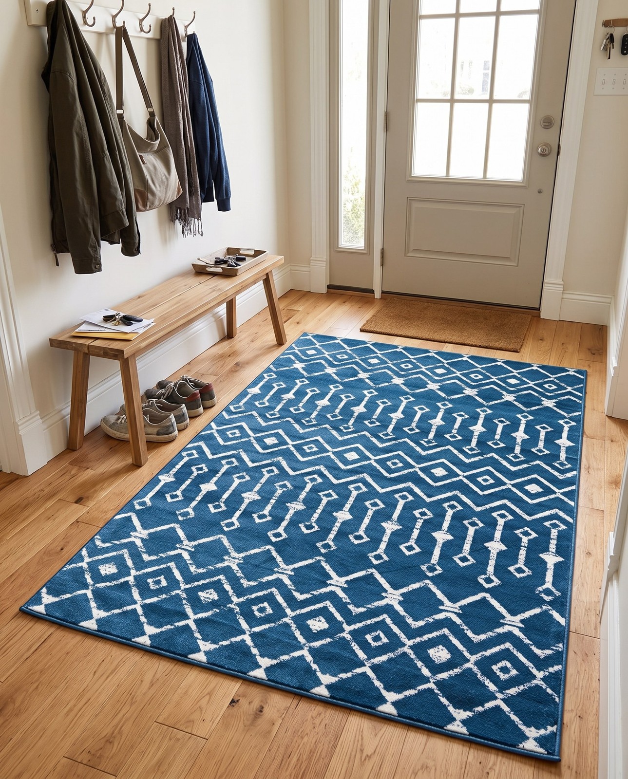 Detail image of 7' 10 x 10' Dudley · Chevron rug, blue