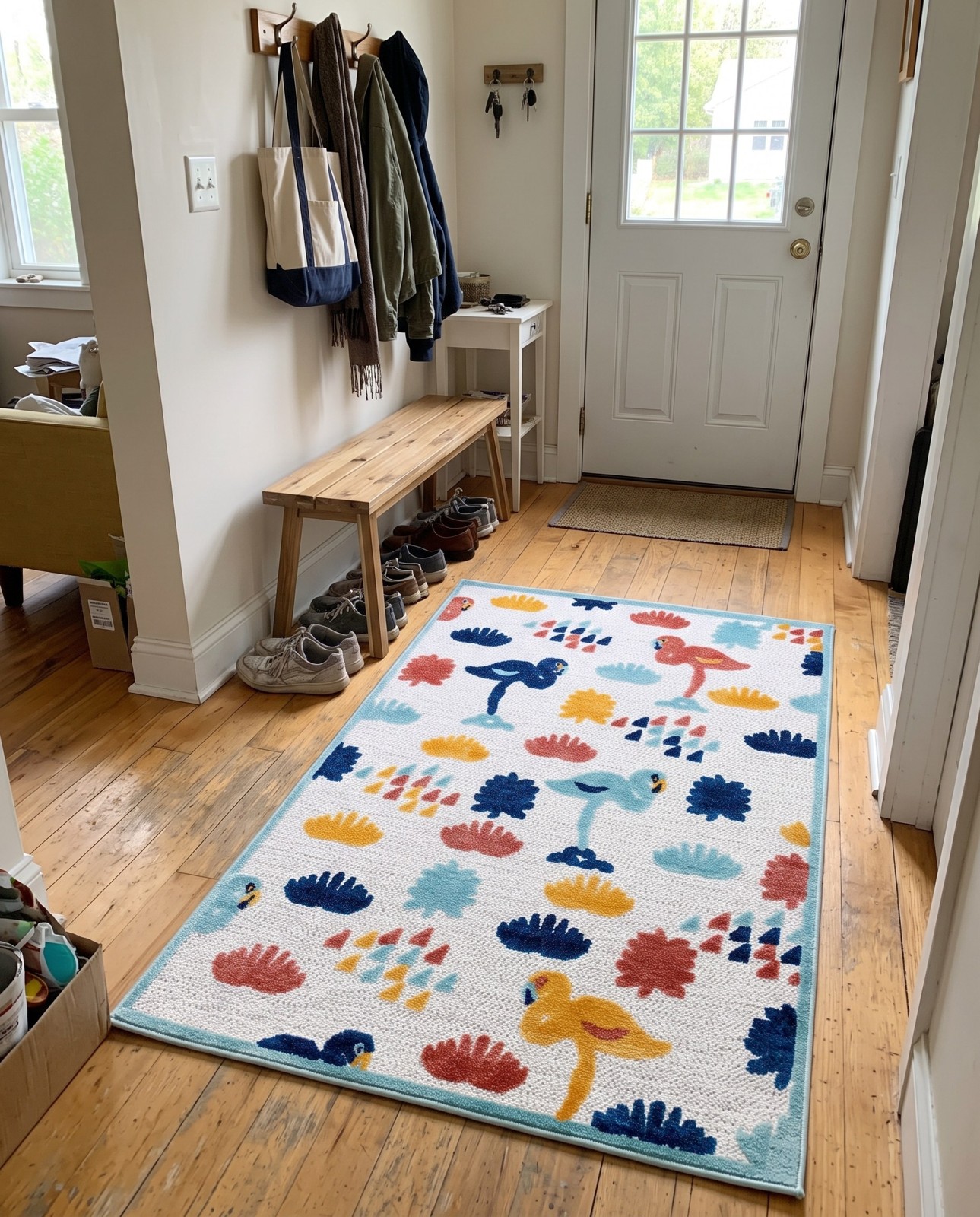4' x 6' Blevins · Border Outdoor Rug, white