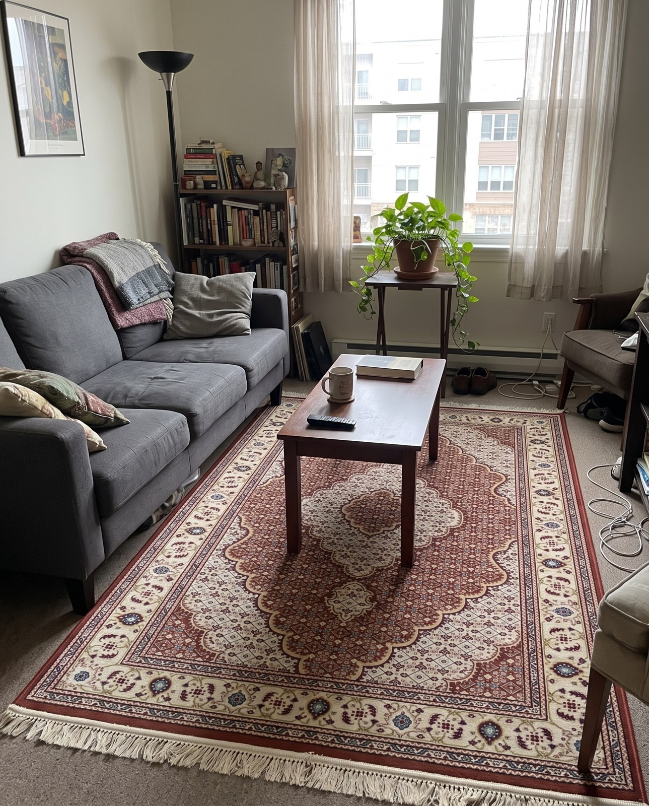 7' 10 x 10' Millard · Border rug, dusty pink