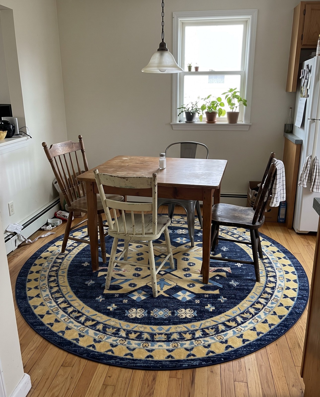 7' x 10' Isadora · Border rug, navy