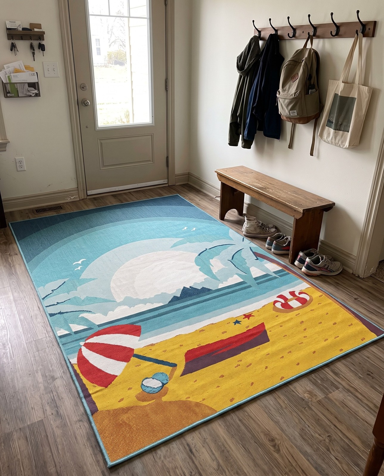 Detail image of 6' x 9' Delaney · Pictoral Outdoor Rug, multi