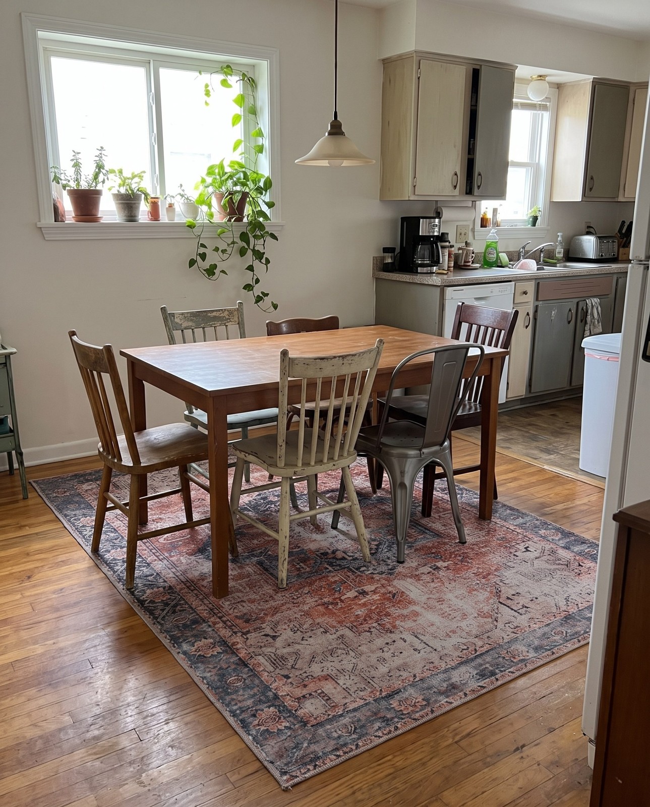 5' 3 x 8' Travers · Medallion rug, rust and navy
