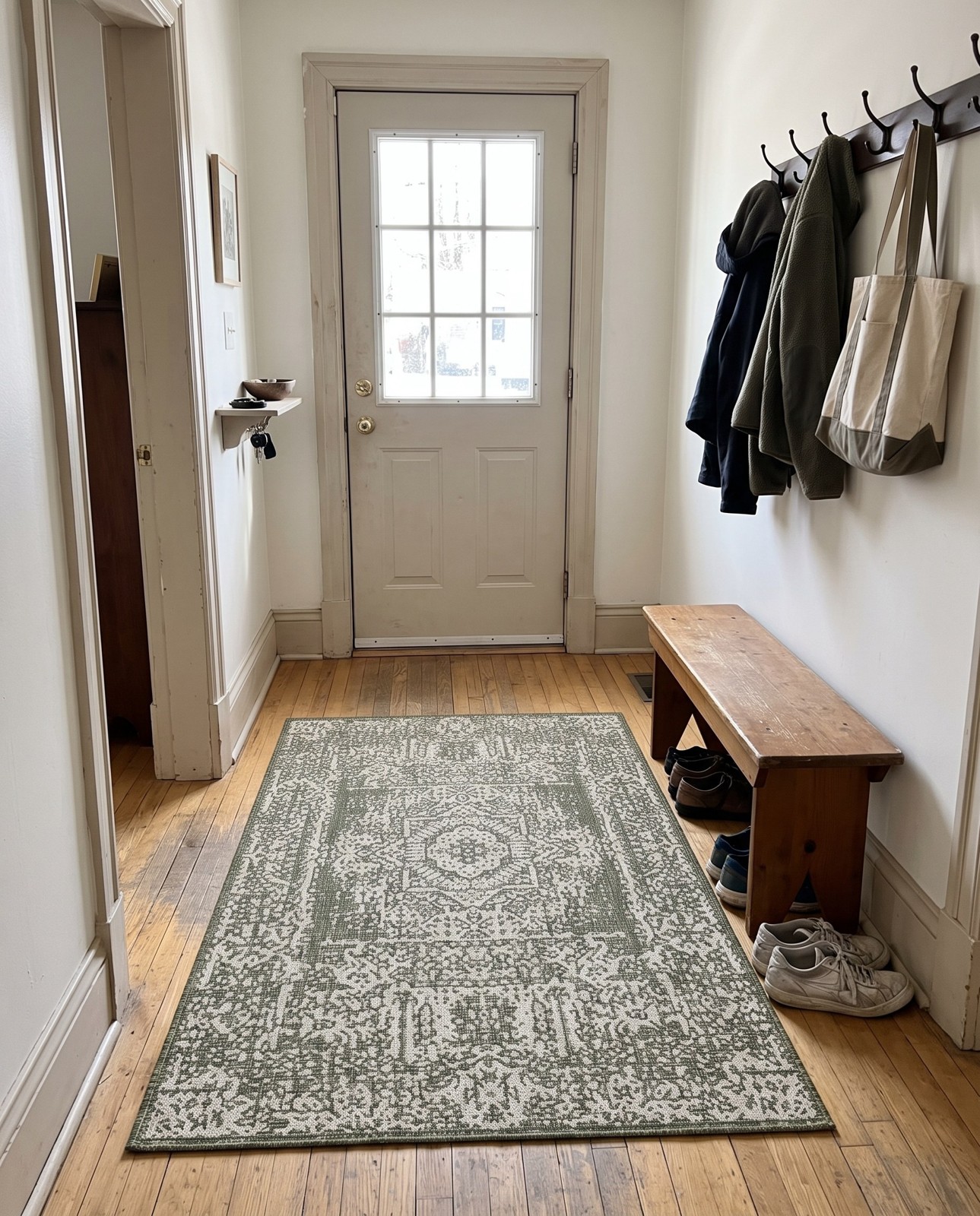 Detail image of 4' x 6' Hayden · Border Outdoor Rug, green