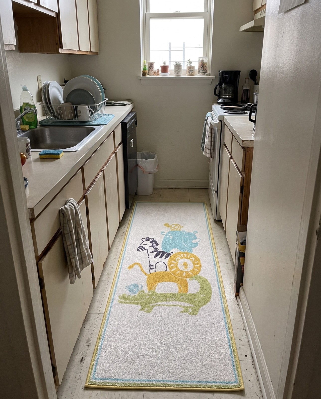 2' 2 x 4' Dryden · Animal pile rug, ivory and yellow
