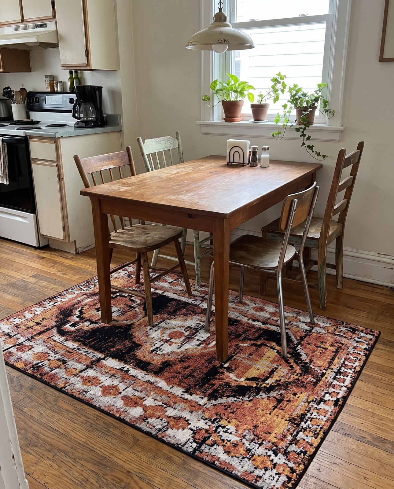 2' x 3' Corbin · Border rug, terracotta