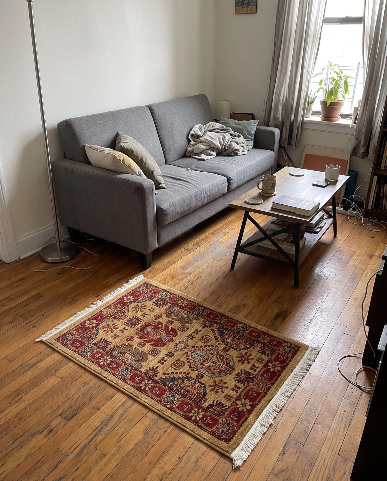 2' 2 x 3' Birkett · Tribal rug, beige and red