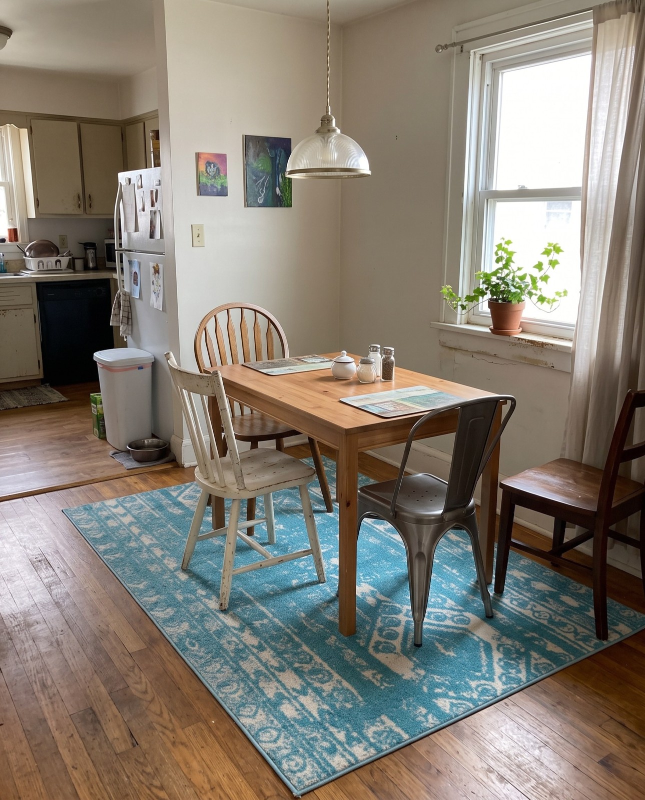 4' x 6' Underhill · Diamond rug, light blue