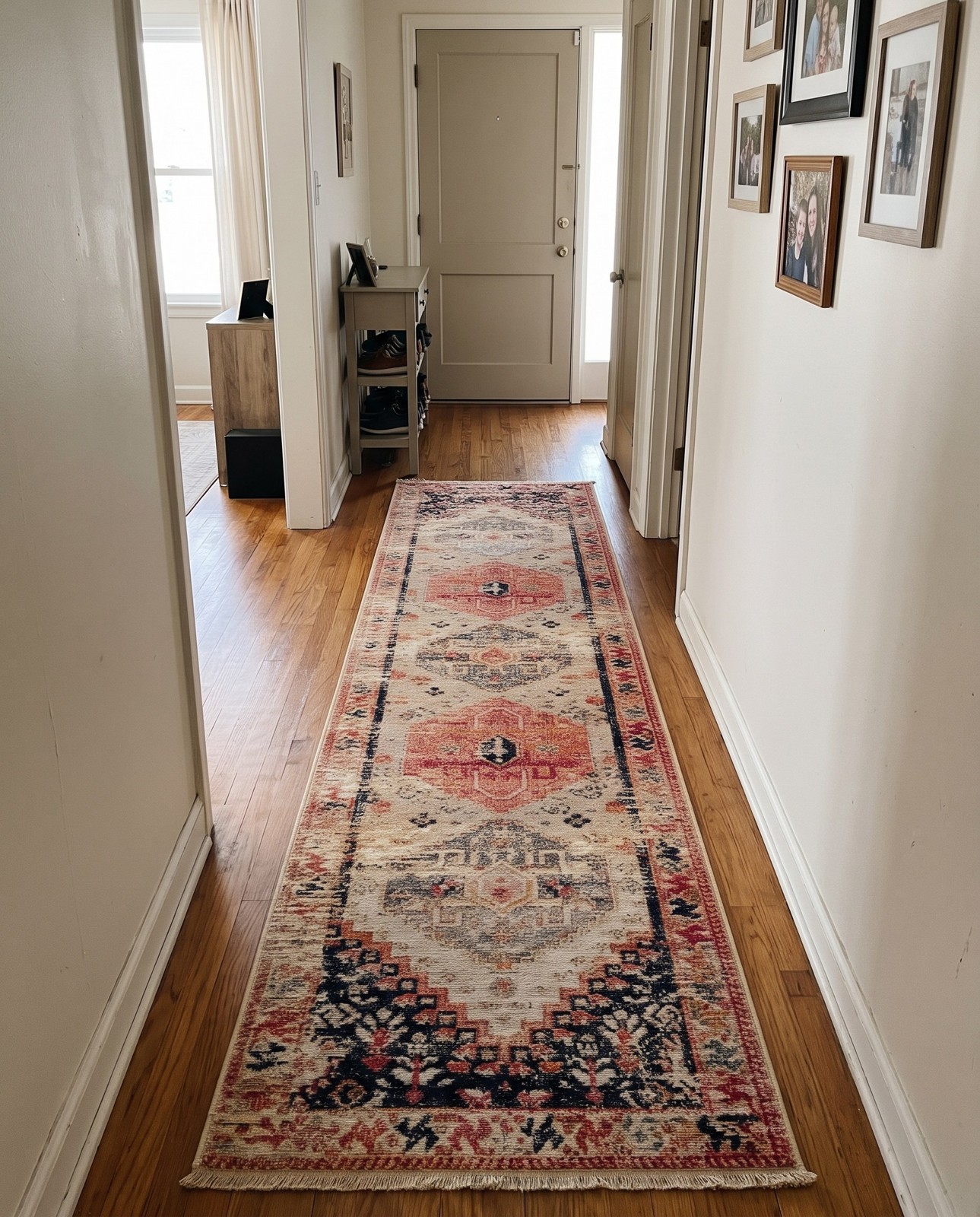 2' 7 x 10' Lomax · Distressed medallion Outdoor Rug, pink and beige
