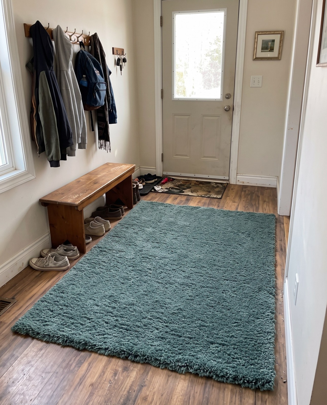 7' x 10' Olympia · Solid Shag Rug, forest green