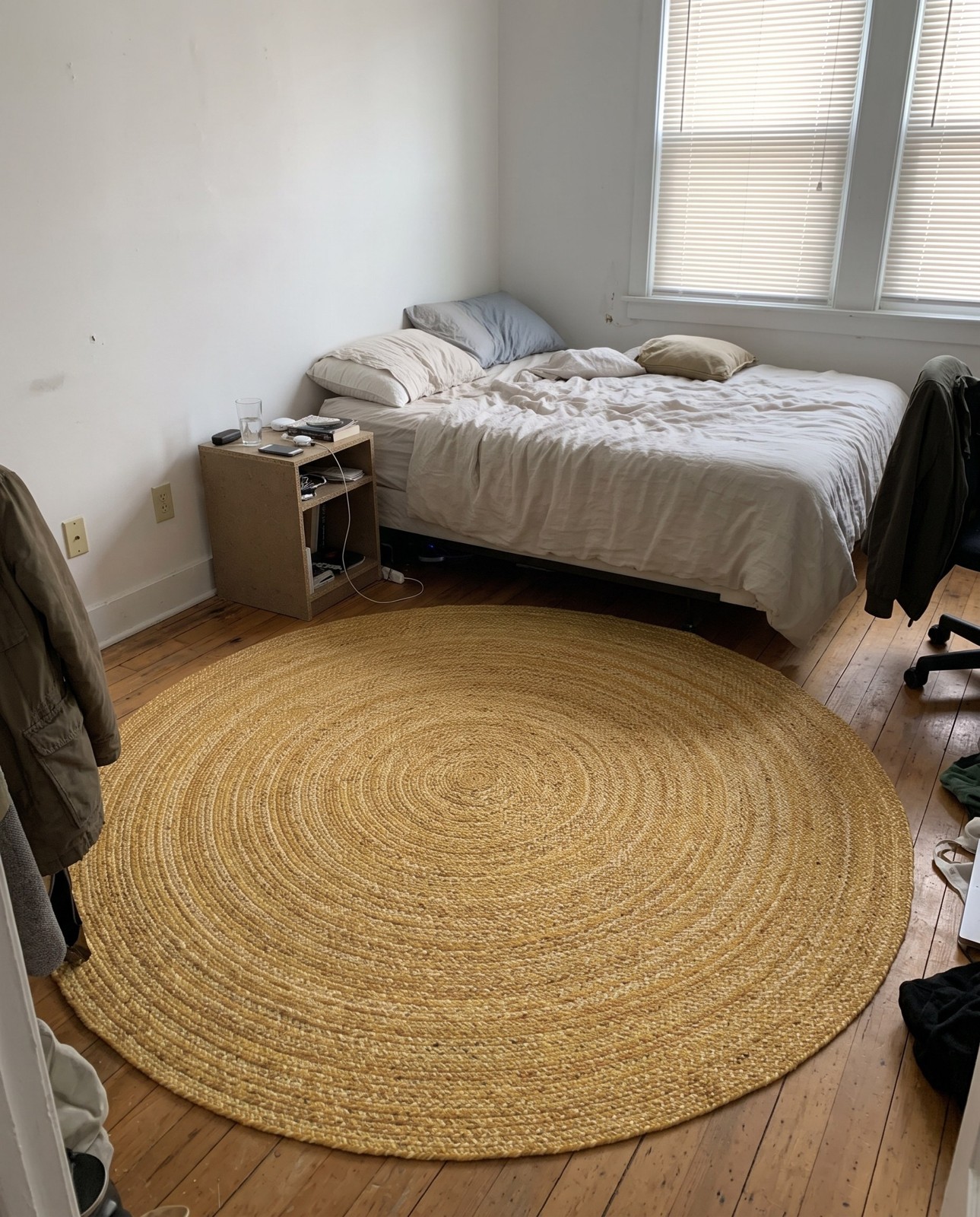 8' x 8' Heywood · Braided Chindi Rug, yellow and orange