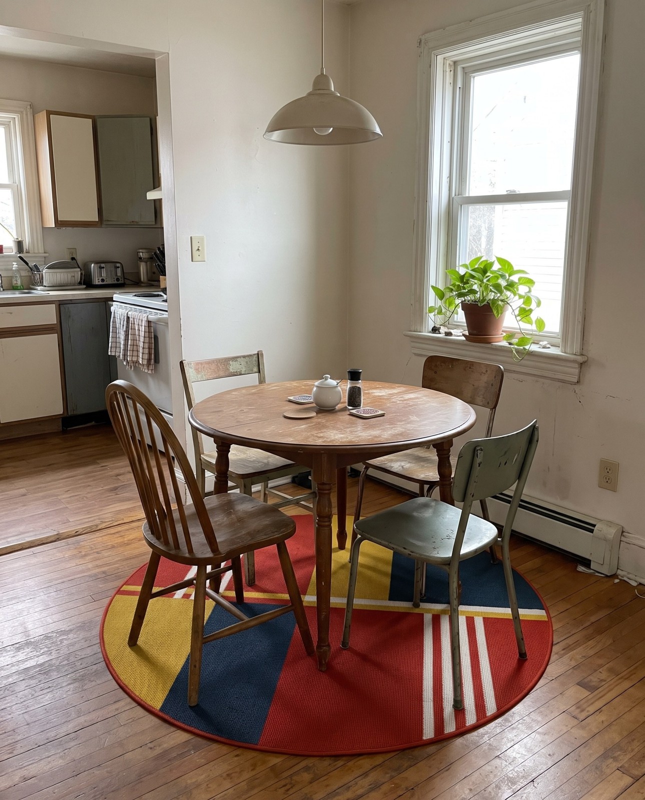 4' x 4' Dover · Geometric colorblock Outdoor Rug, multi