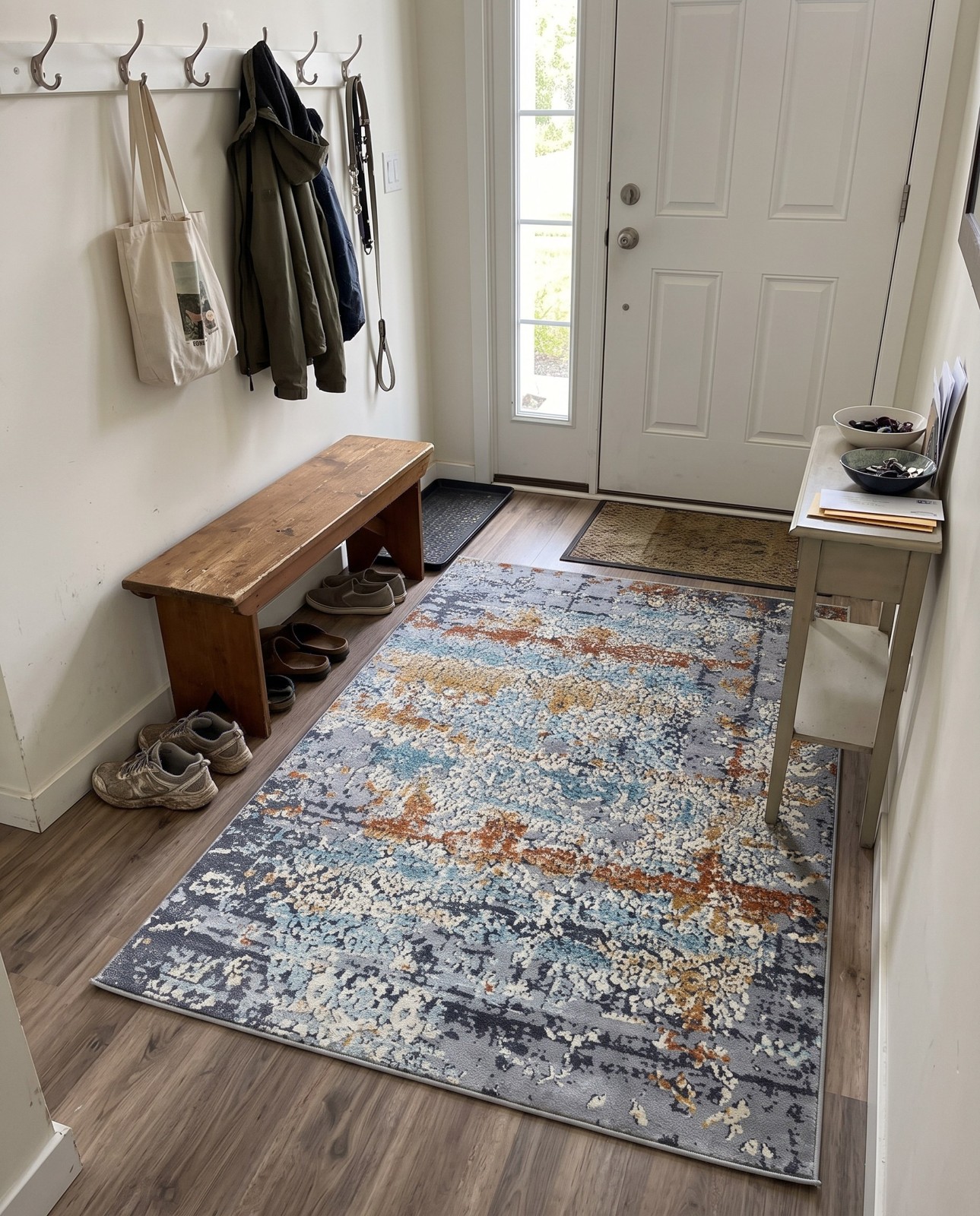 3' 7 x 5' 3 Upton · Abstract rug, grey