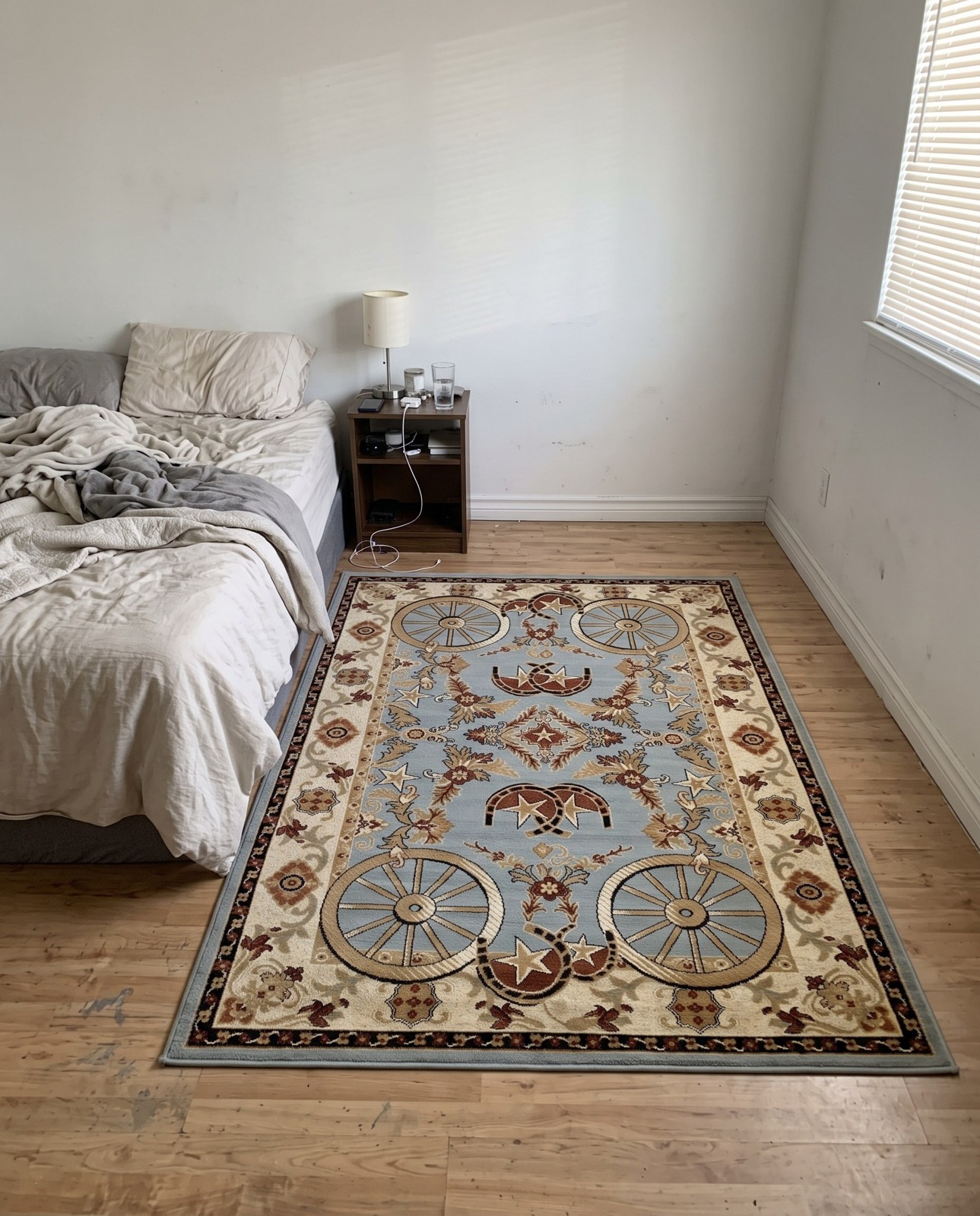 9' x 12' Tabor · Border rug, blue