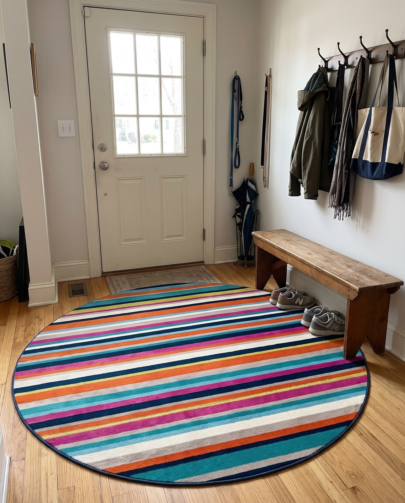 5' 3 x 5' 3 Vernal · Striped rug, multi