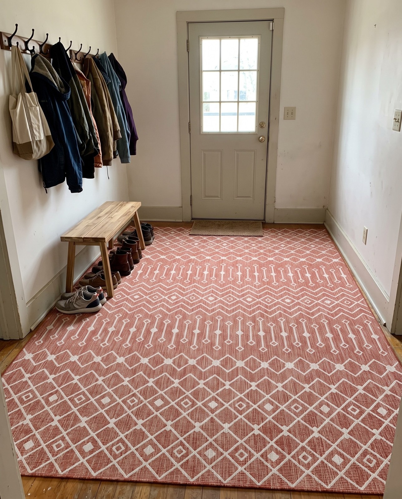 10' x 14' Kearney · Diamond Outdoor Rug, rustred