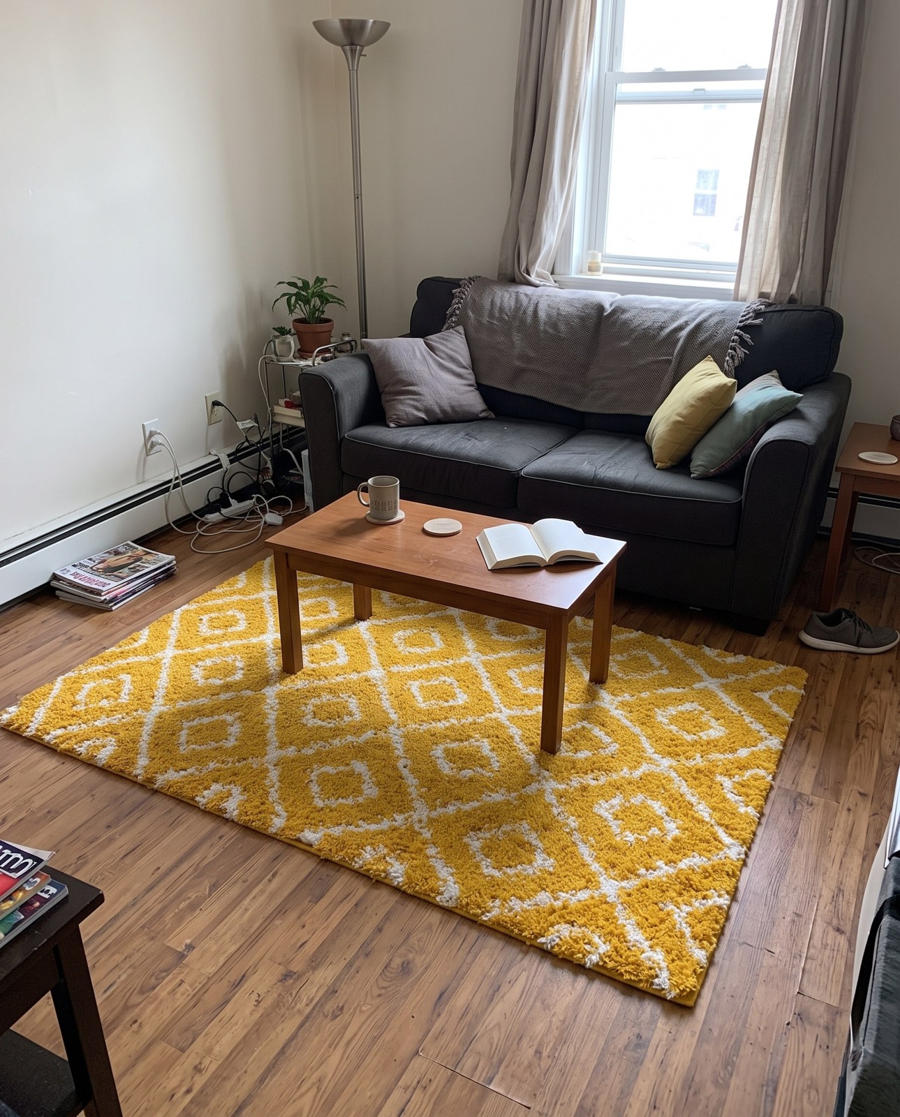 10' 8 x 14' Brock · Diamond Shag Rug, yellow