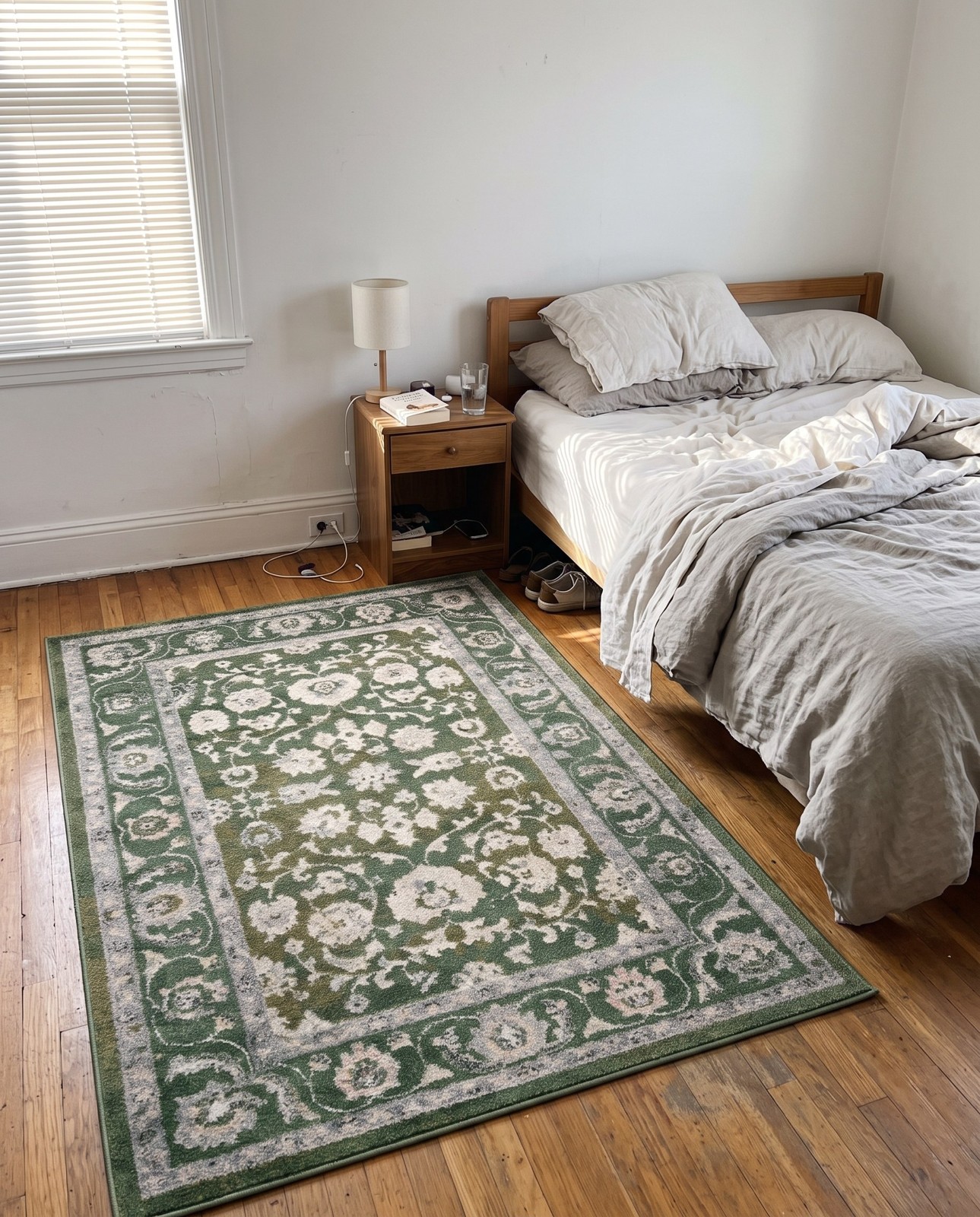 4' x 6' Aspen · Border rug, green