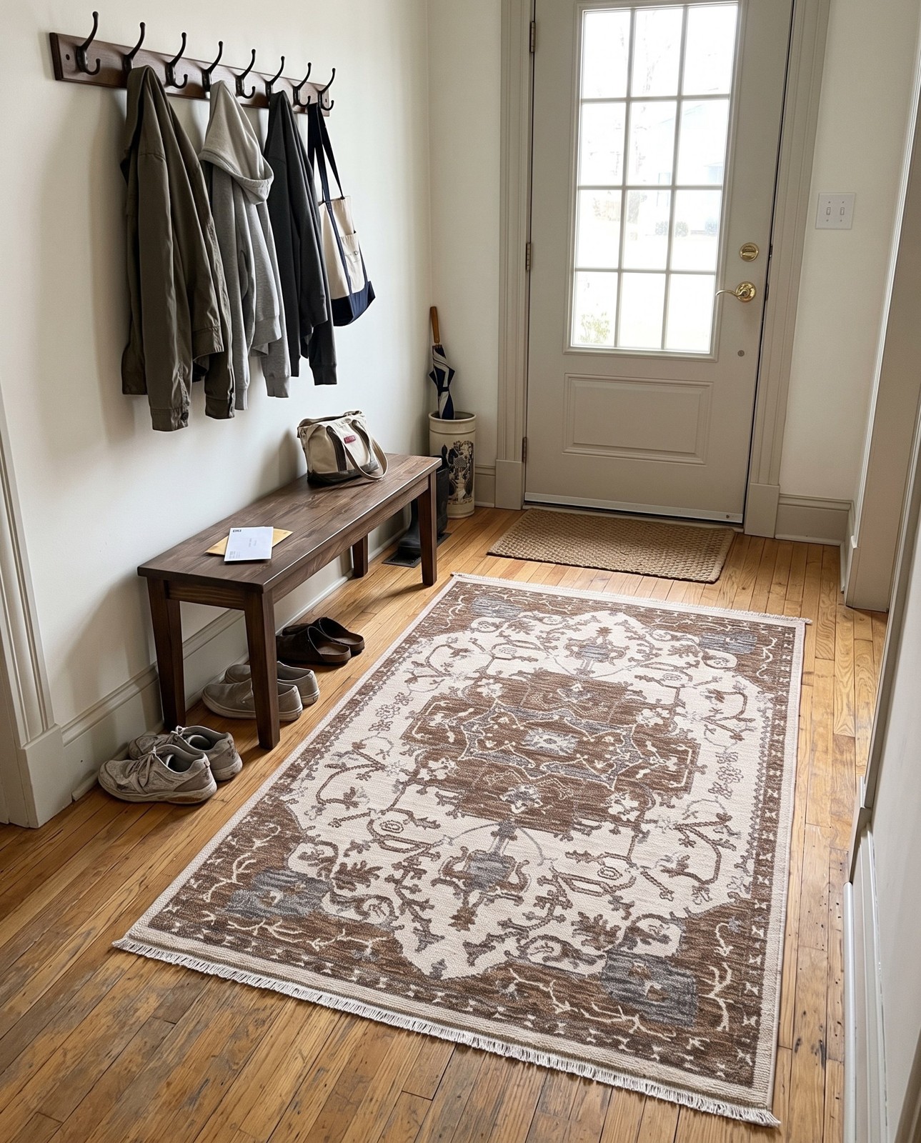 4' x 6' 3 Colter · Border rug, beige and ivory