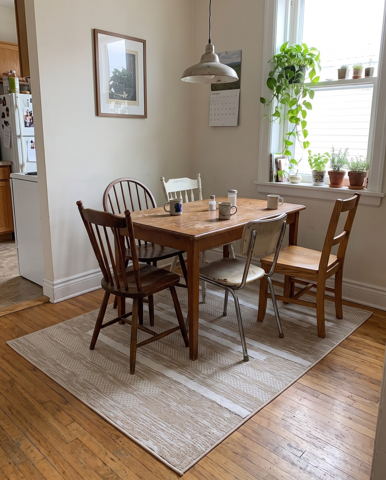 4' 5 x 6' Hornsby · Lines rug, ivory