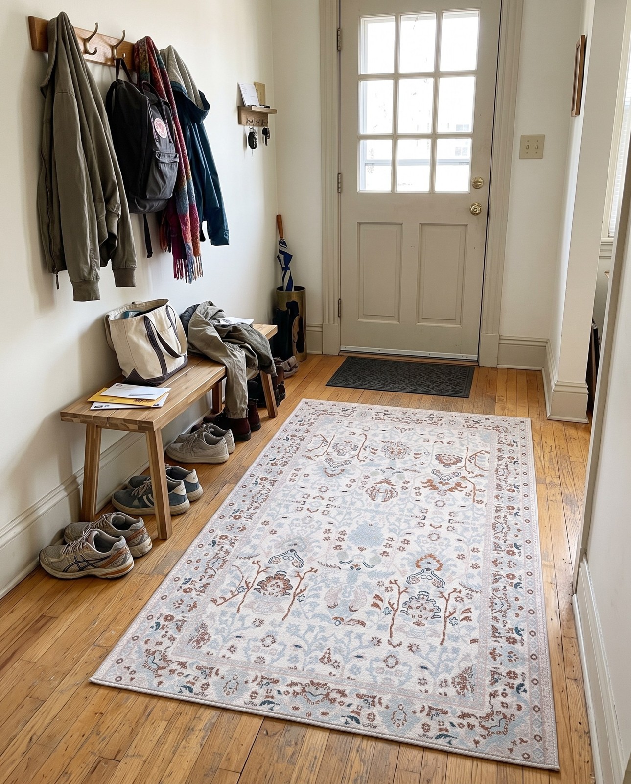 3' 3 x 5' 3 Sandys · Border Washable Rug, ivory