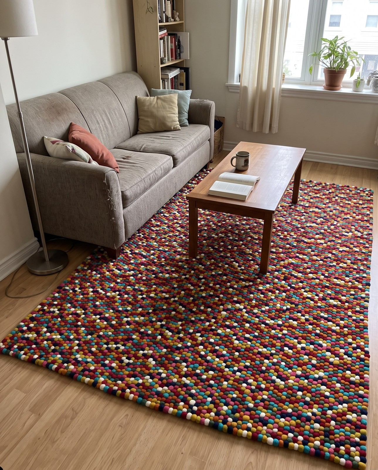 7' 1 x 10' Hawthorne · Polka dots Wool Rug, multi