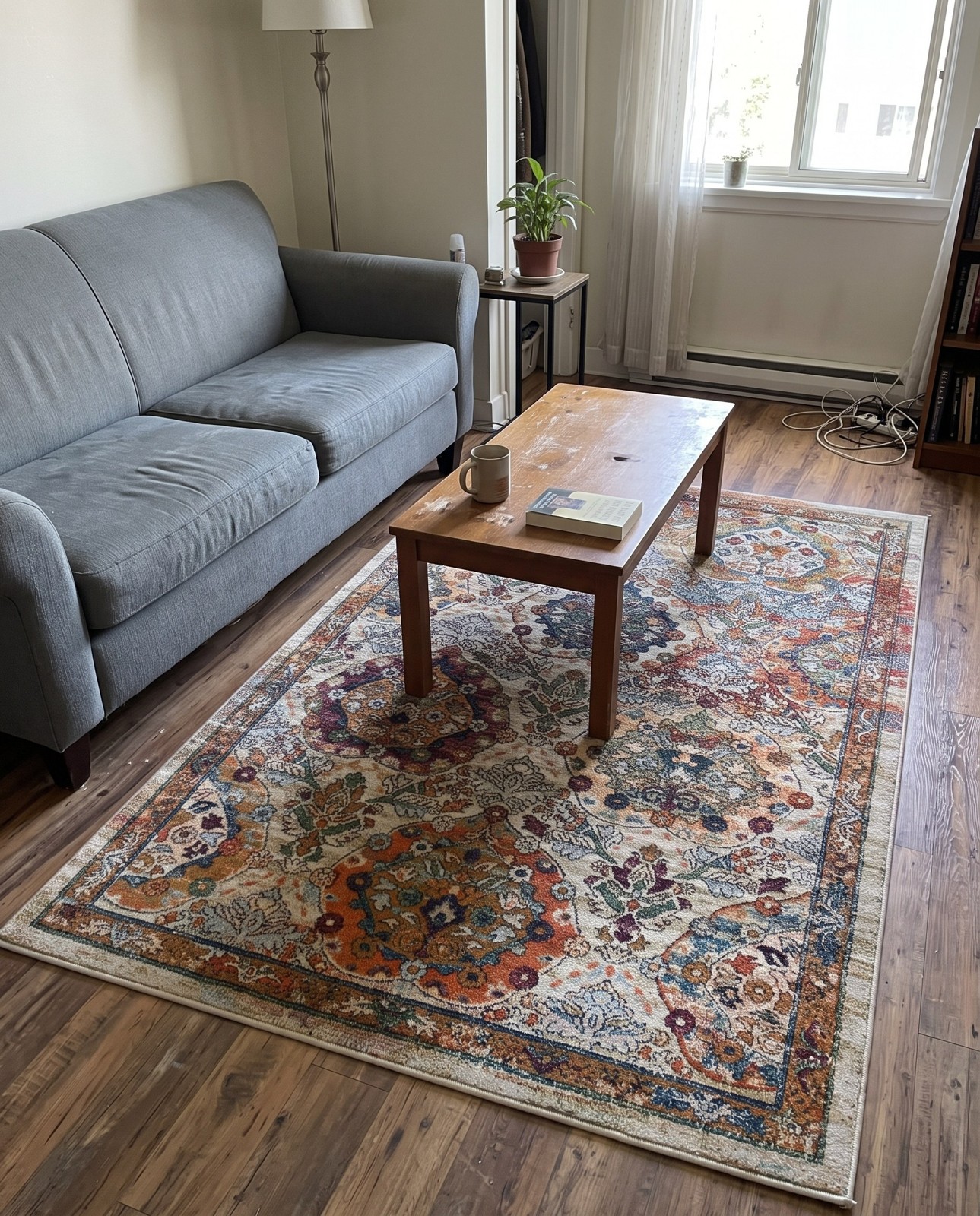 5' x 8' Kirby · Medallion rug, multi and orange