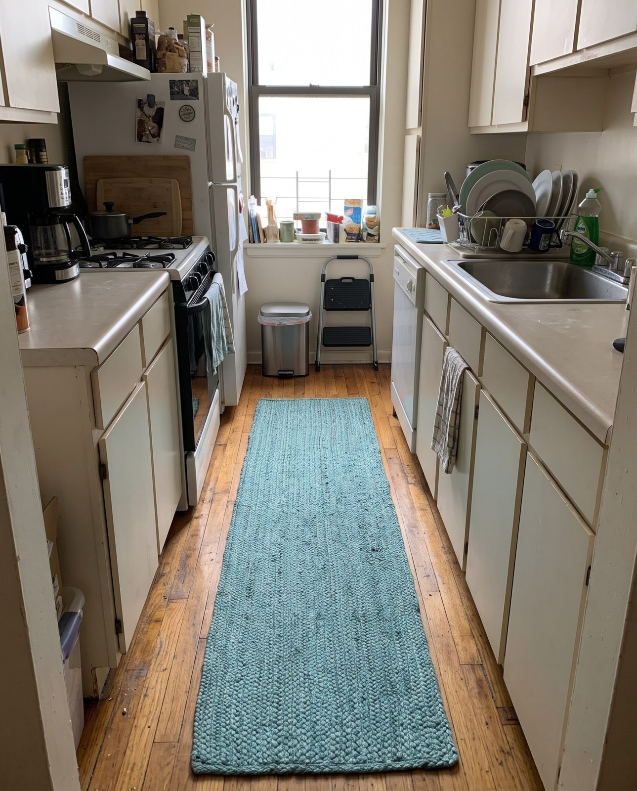 1' 2 x 8' Marlin · Solid Braided Jute Rug, turquoise