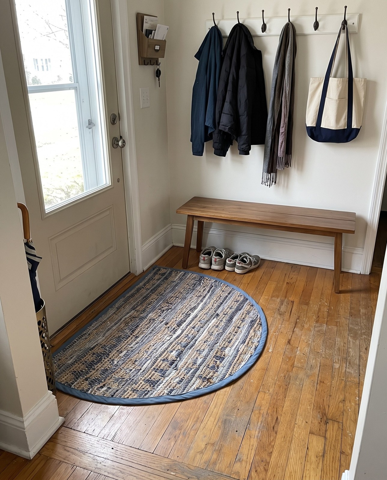 0' 9 x 2' 6 Ashby · Striped Chindi Rug