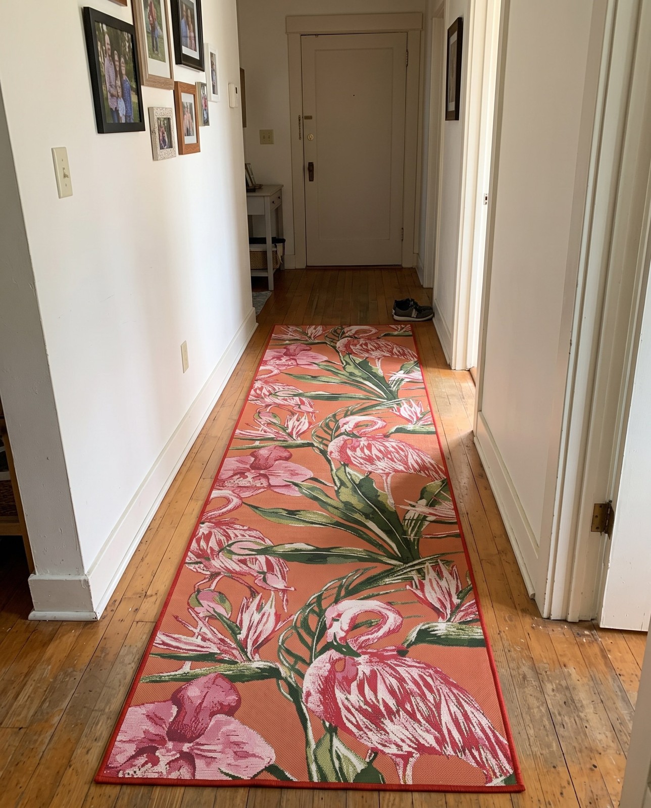 10' x 14' Highland · Flamingo Outdoor Rug, coral and green