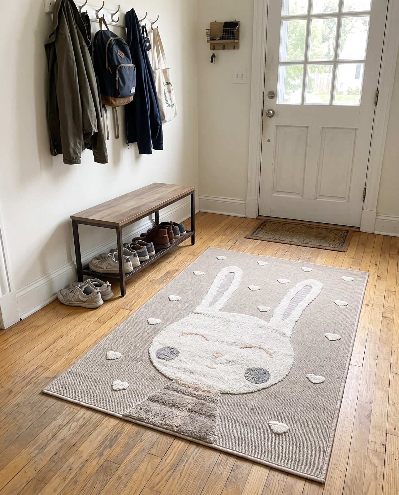 4' x 6' Lovell · Border rug, peach blossom