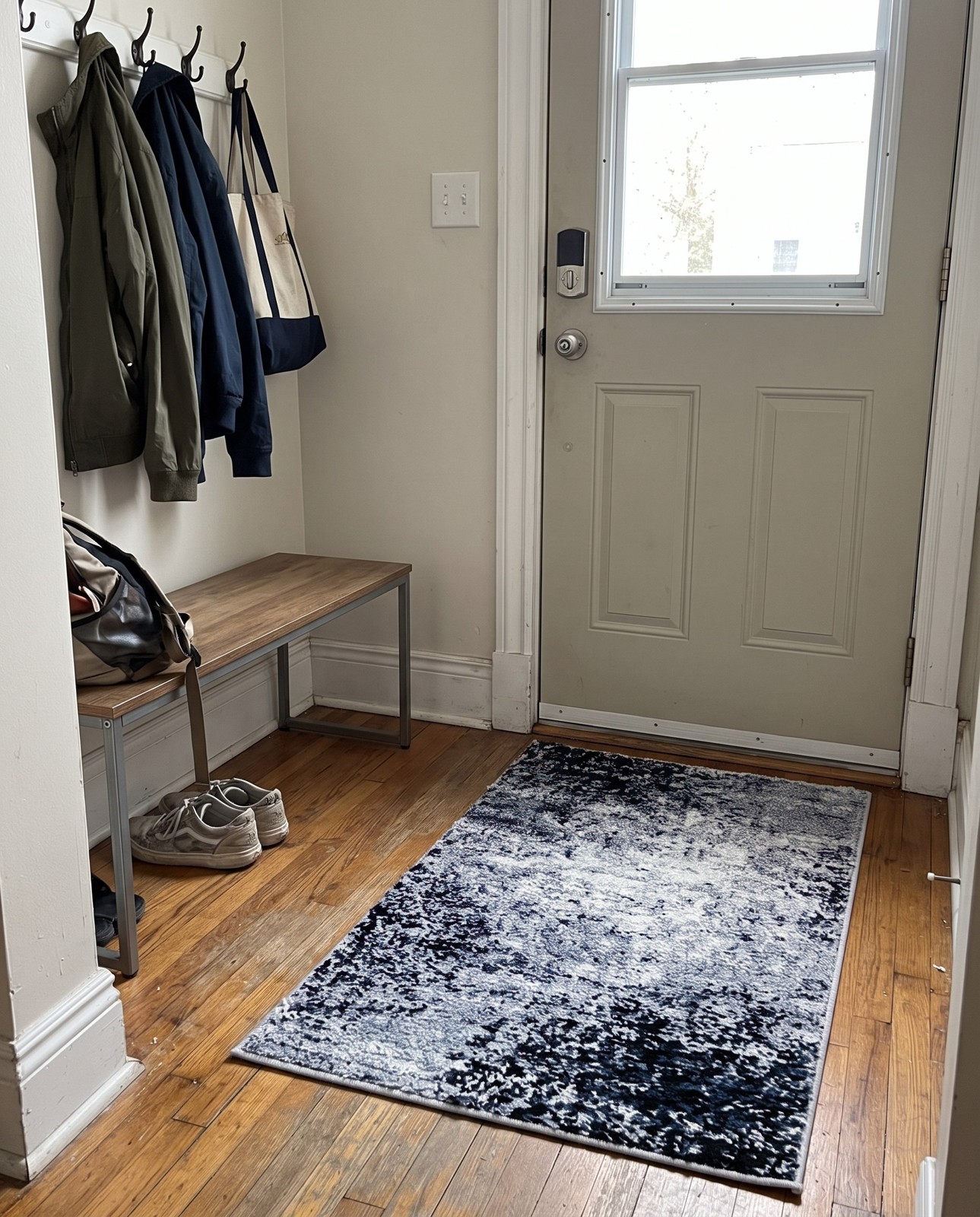 2' x 3' 1 Moab · Abstract rug, blue and gray
