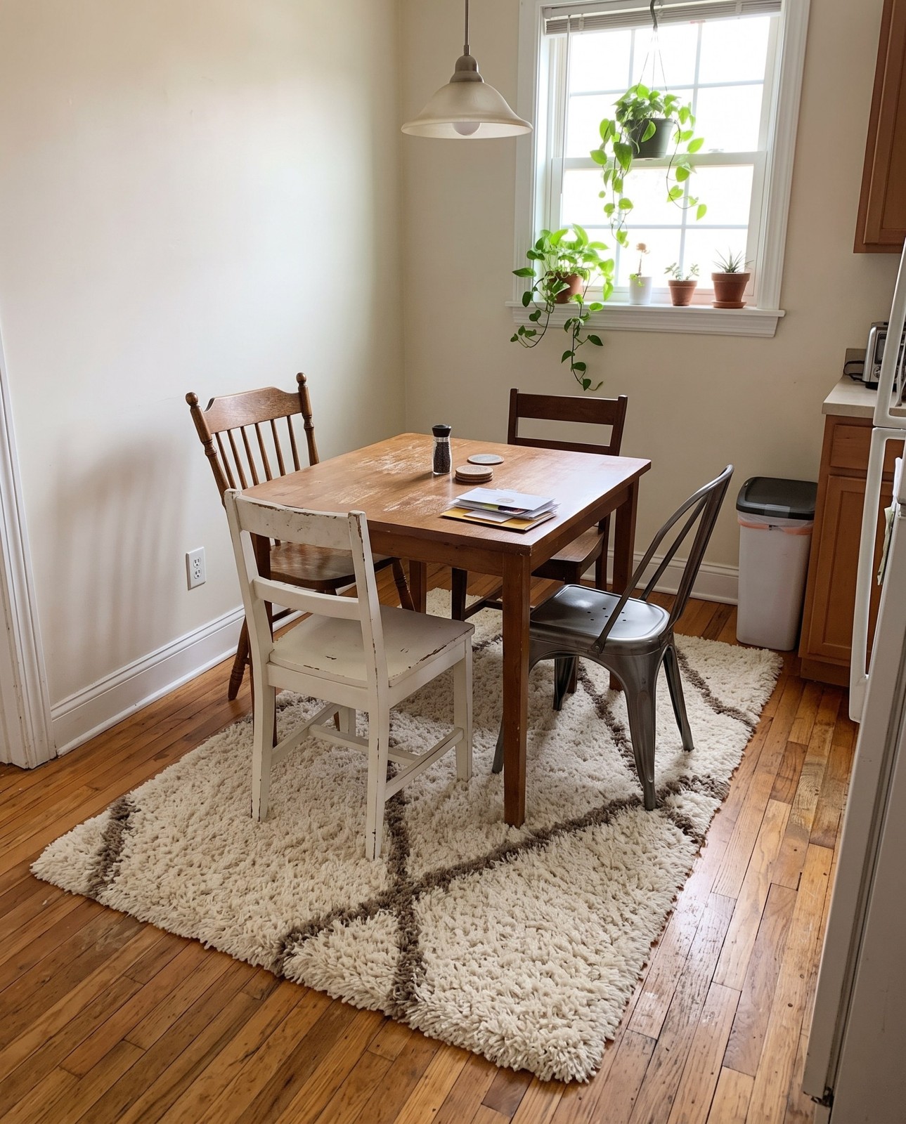 3' x 5' 3 Rockingham · Diamond shag rug, pearl and khaki